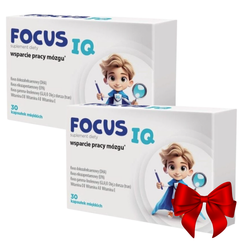 Aflofarm FOCUS IQ wsparcie pracy mózgu na pamięć i koncentrację od 6 roku życia 30 kapsułek 1 + 1 GRATIS!