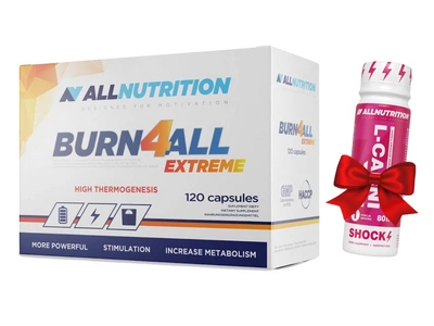 Allnutrition Burn4all Extreme spalacz tłuszczu 120 kapsułek + L CARNI SHOT GRATIS!