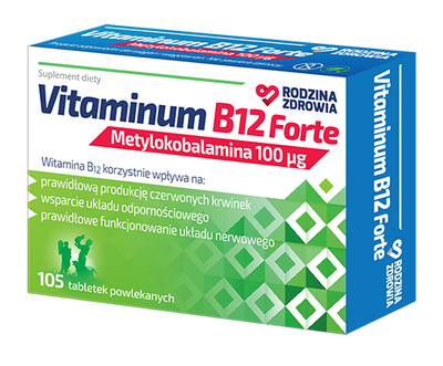 Rodzina Zdrowia Vitaminum B12 Forte Metylokobalamina 100 μg 105 tabletek