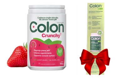Colon Crunchy proszek ułatwia wypróżnianie błonnik smak truskawkowy błonnik 150 g + zakładka z przepisami GRATIS!