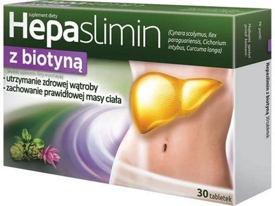 Hepaslimin z biotyną 30 tabletek Zdrowa wątroba