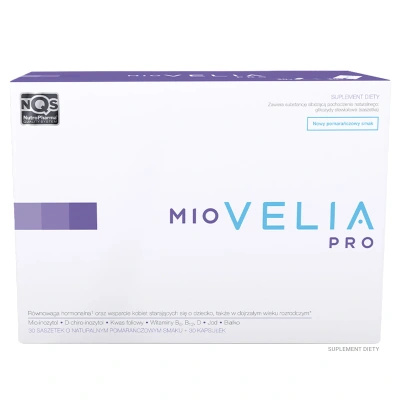 Miovelia Pro RÓWNOWAGA HORMONALNA PŁODNOŚĆ smak pomarańczowy 30 saszetek + 30 kapsułek 2 opakowania