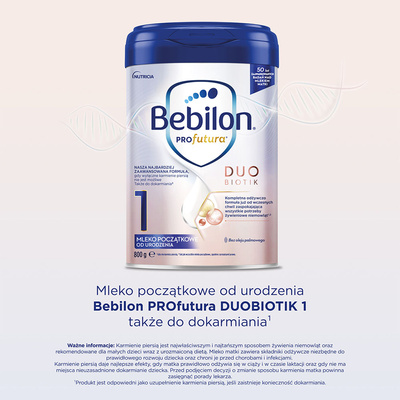  Bebilon PROfutura DUOBIOTIK 1 mleko początkowe od urodzenia 800 g