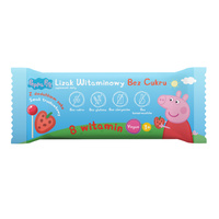 Lizaki witaminowe Świnka Peppa BEZ CUKRU smak truskawkowy 1 sztuka