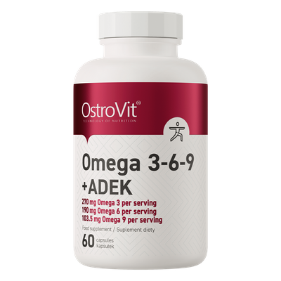 OstroVit Omega 3-6-9 + ADEK kwasy tłuszczowe EPA DHA 60 kapsułek