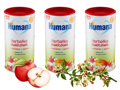 Humana Herbatka owocowa z ekstraktem z owoców po 8. miesiącu ZESTAW 3 x 200 g 