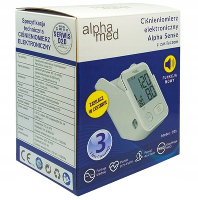 Alphamed Alpha Sense C01 z zasilaczem funkcja mowy 1szt
