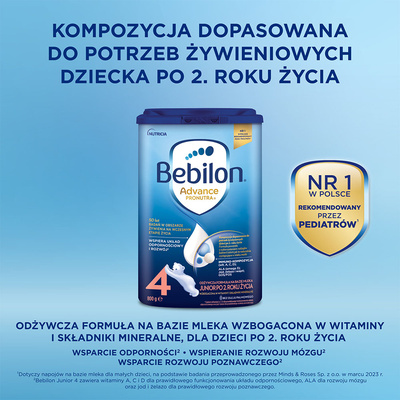 Bebilon 4 Advance Pronutra Junior formuła na bazie mleka po 2. roku życia ZESTAW 3 x 800 g
