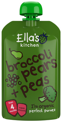 Ella's Kitchen BIO obiadek gruszka, groszek, brokuły ZESTAW 3 x 120 g