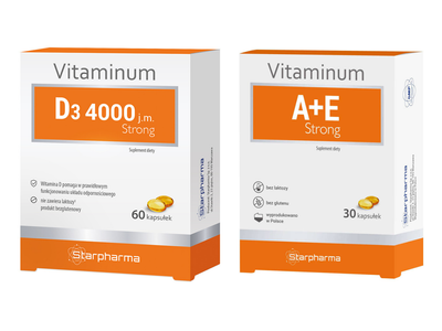 Zestaw Starpharma: Witamina D + A+E – odporność, wzrok, skóra 2 sztuki