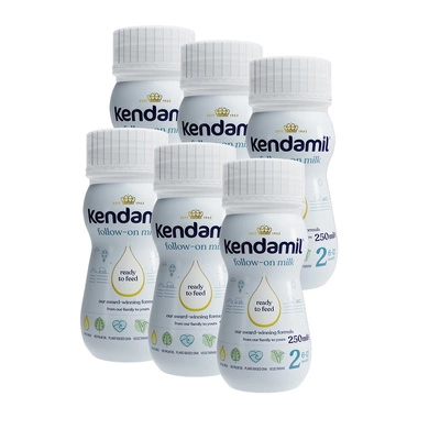Kendamil mleko następne w płynie dla niemowląt RTF od 6 miesiąca ZESTAW 6 x 250 ml
