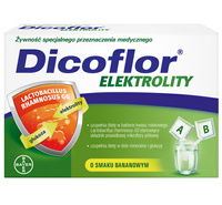 Dicoflor elektrolity NAWODNIENIE o smaku bananowym 12 saszetek