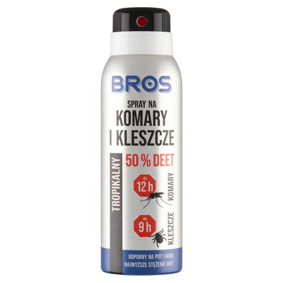 Bros Spray na komary i kleszcze 50% DEET tropikalny 90 ml