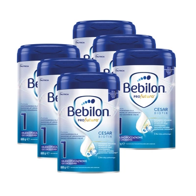 Bebilon PROfutura CESARBIOTIK 1 mleko początkowe od urodzenia dla dzieci urodzonych przez cesarskie cięcie ZESTAW 6 x 800 g