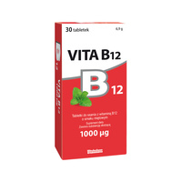 Vita B12 1000 mcg Witamina B o smaku miętowym 30 tabletek do ssania