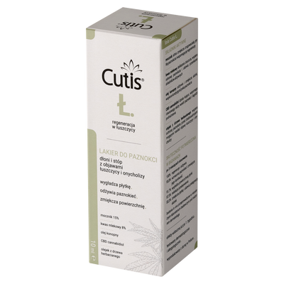Cutis Ł-Łuszczyca lakier do paznokci + CBD na objawy onycholizy i łuszczycy 10 ml