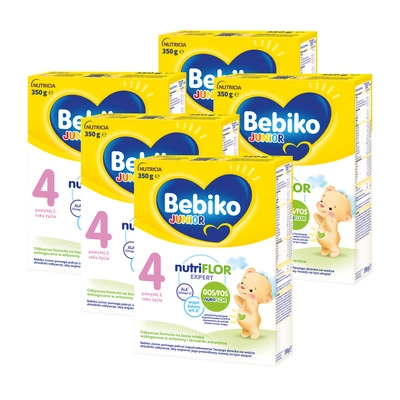 Bebiko Junior 4 Odżywcza formuła na bazie mleka dla małych dzieci powyżej 2. roku życia ZESTAW 5 x 350 g