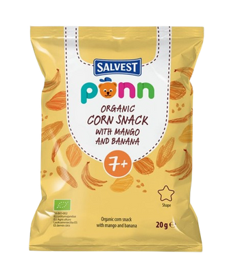 SALVEST Põnn BIO Chrupki zestaw różne smaki truskawka mango pomidor różne kształty 6 x 20 g