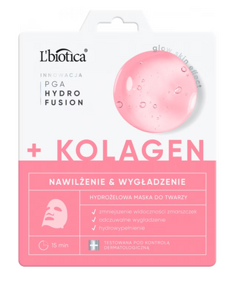 L'biotica PGA Hydro Fusion Hydrożelowa maska do twarzy z kolagenem 1 sztuka