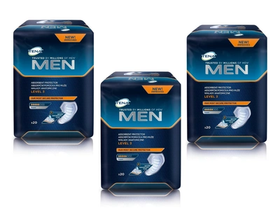 TENA Men Super Wkłady anatomiczne (level 3) zestaw 3x20 sztuk