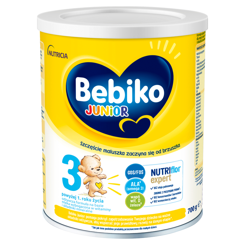 BEBIKO Junior 3 z NutriFlorEXPERT Mleko modyfikowane dla dzieci powyżej 1 roku życia 700g