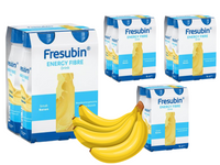 Fresubin® Energy Fibre Drink, smak bananowy, ZESTAW 16 x 200 ml.  Żywność specjalnego przeznaczenia medycznego. Bogata w błonnik.