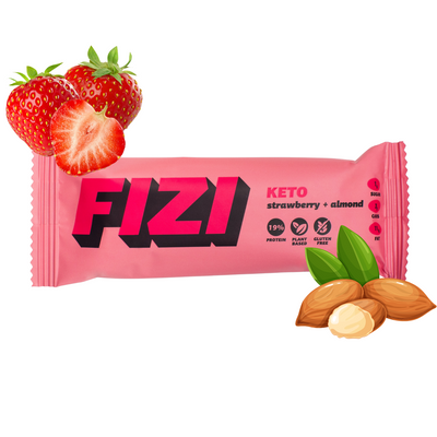 Fizi baton KETO proteinowy truskawka + migdały BEZ CUKRU 45 g