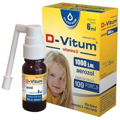 D-Vitum 1000 j.m. witamina D dla dzieci od 3 roku życia aerozol 6 ml