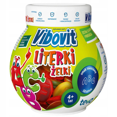 Vibovit Literki Żelki owocowe z witaminami 50 sztuk