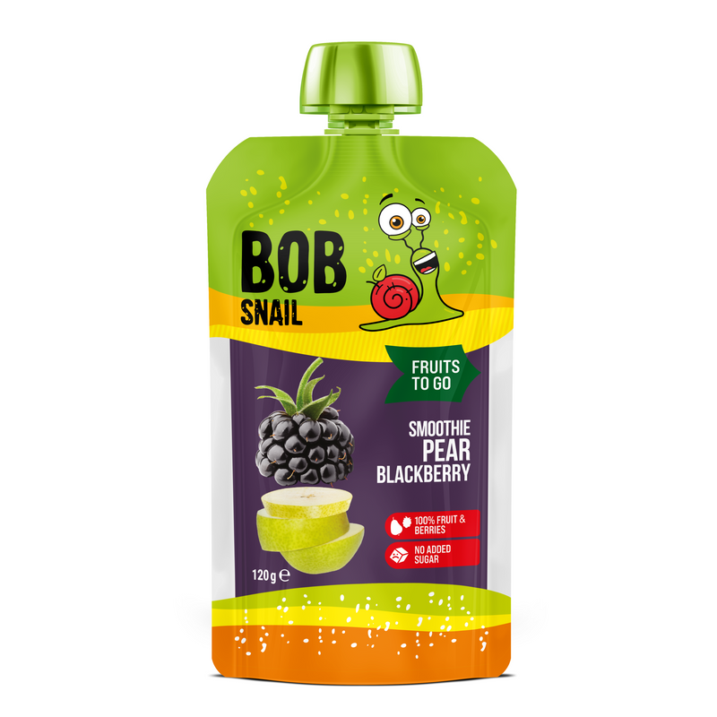 Smoothie owocowe gruszka dzika jeżyna Bez Cukru 120 g Bob Snail - przecier