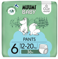 Muumi Baby Pants EKO PIELUCHOMAJTKI 6 junior 12-20 kg 36 sztuk