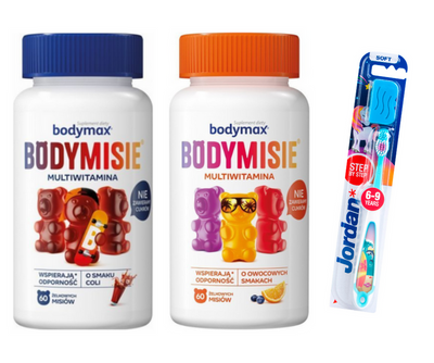 Bodymax Bodymisie żelki owocowe + cola 2 szt + szczoteczka do zębów dla dzieci Jordan 6-9 lat GRATIS