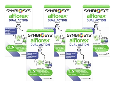 Symbiosys Alflorex Dual Action PROBIOTYK dla dorosłych ZESTAW 5 x 30 kapsułek