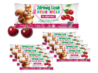 Zdrowy lizak dla dzieci mniam mniam z witaminami smak wiśniowy ZESTAW ŁEZKA 10 sztuk