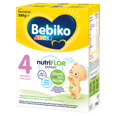 BEBIKO JUNIOR NUTRIflor Expert 4 formuła na bazie mleka, powyżej 2. roku życia, 550 g