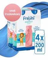 Frebini Energy Drink, smak truskawkowy, 24 x 200 ml. Żywność specjalnego przeznaczenia medycznego. Dla dzieci 1 - 12 lat