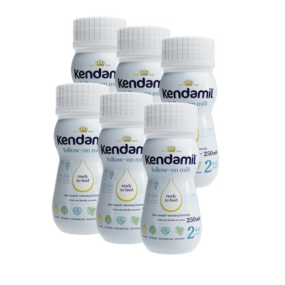 Kendamil mleko następne w płynie dla niemowląt RTF od 6 miesiąca ZESTAW 6 x 250 ml