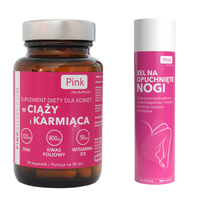 PINK MAMA żel na opuchnięte nogi + suplement dla kobiet w ciąży i karmiących ZESTAW 2 sztuki