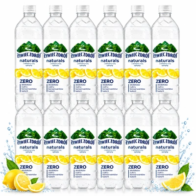 Żywiec Zdrój Naturals Napój niegazowany z delikatną nutą cytryny ZESTAW 12 x 1,2 l