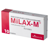 Milax-M Przeczyszczające czopki glicerolowe 1500 mg dla dzieci 10 sztuk