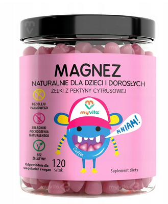 MyVita Magnez żelki dla dzieci i dorosłych ZMĘCZENIE, STRES 120 sztuk
