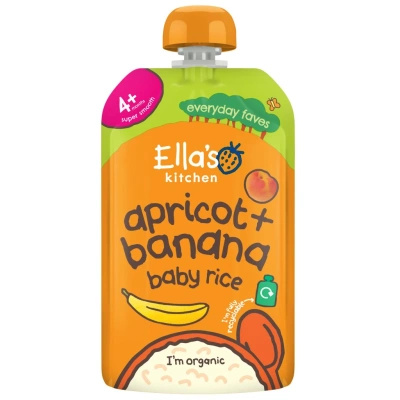 Ella's Kitchen BIO deserek ryż dla dzieci, banan i morela ZESTAW 3 x 120 g