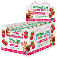 Zdrowy lizak dla dzieci mniam mniam z witaminami smak malinowy ŁEZKA 40 sztuk