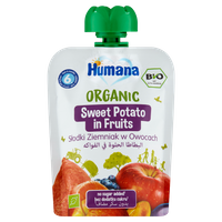 Humana Organic Mus słodki ziemniak w owocach po 6. miesiącu 90 g