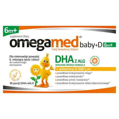 Omegamed Baby+D 6m+ DHA + witamina D powyżej 6 miesiąca 30 kapsułek