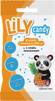LiLY Candy drażetki o smaku ananasowym z witaminą C i D 40 g