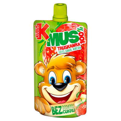 Kubuś Mus 100% truskawka jabłko banan marchew ZESTAW 6 x 100 g