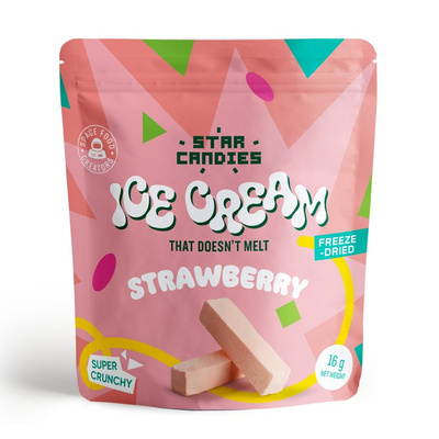 Star Candies liofilizowane lody truskawkowe FIT PRZEKĄSKA MAŁO KALORII 16 g
