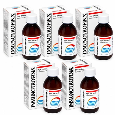Immunotrofina syrop na gardło, odporność, witamina B ZESTAW 5 x 200 ml