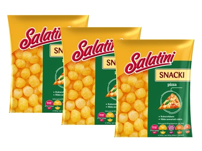 Salatini Zdrowe chipsy smak pizza zdrowa przekąska ZESTAW 3 x 25 g